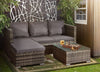 Patio Sofa Set Corner Rattan Garden Furniture Outdoor L-Shaped Mix Grey 4-Seater