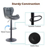 2x Bar Stools Faux Leather Gas Lift Adjustable Pub Chair Frosting Base Swivel