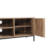 Modern Wooden Metal Frame TV Tele Stand Unit Cabinet With 2 Doors&Open Storage