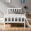 White Solid Wooden Bed Frame 3ft 4ft6 Wood Single Double Size Bed