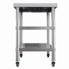 Stainless Steel Kitchen Work Bench Catering Table Worktable W/Undershelf, Wheels