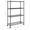 Storage Shelf with 4 Shelves Kitchen Shelf Standing Shelf Household Shelf Q3E8