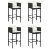 Garden Bar Set 5 Piece, Bar Table Set with Cushions, Table and Chairs for U7C0