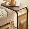 C Shaped Side Table for Sofa Coffee End Tables Bedside Tables with Storage Bag