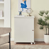Folding Sewing Table, 2-in-1 Rolling Craft Table with Storage Shelves