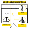 VEVOR Tripod Projector Screen with Stand 70 inch 4K HD 16:9 Home Cinema Portable