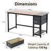 140 cm Writing Desk Modern Computer Workstation Home Office Desk with 2 Drawers
