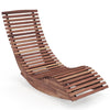Wooden Patio Rocking Chair Porch Rocker Sun Lounger WIth Widened Slatted Seat