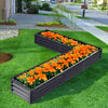 Outdoor Garden Metal Raised Vegetable Planter Flower Trough Herb Grow Bed Box