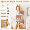Decorative Storage Organizer 5-Tier Bamboo Bookshelf-Natural