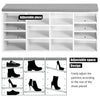 Shoe Bench Storage Shoe Cabinet Rack Cupboard with Seat Cushion 14 Compartments