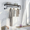 Industrial Pipe Clothes Rack Rail Closet Wall Hanging Rod Bar with Shelf