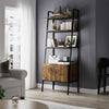 Freestanding Bookshelf Cabinet Industrial Wood Storage Display Shelf Cupboard
