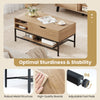 Lift Top Coffee Table Living Room Table w/ Storage Shelf-Natural