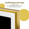 LED Illuminated Bathroom Mirror Golden Brushed Beveled Frame Makeup Wall Mirror