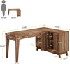 57-Inch L-Shaped Desk with Storage Cabinet, Wooden Home Office Computer Desk