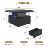 Coffee Table with LED Lights Cocktail Sofa Center Table for Living Room Black