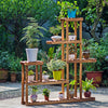 5 Tier Wooden Flower Plant Pot Shelf Stand Garden Terrace Florist Display Rack
