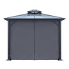 3x3.6m Dual-Roof Iron-Aluminum Gazebo w/Netting&Curtains Shelter Outdoor Pergola