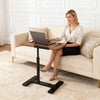 Adjustable Rolling Laptop Desk C Shaped Overbed Table on Wheels Tilting Tabletop
