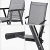 80cm Glass Table And Folding Chairs w/ Parasol Hole Garden Patio Furniture Sets