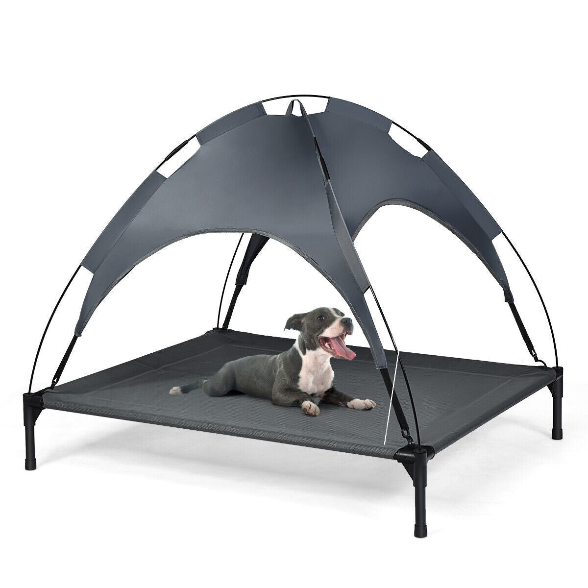Exlarge Elevated Dog Bed Portable Pet Cot Tent w/ Removeable Canopy Waterproof