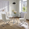 Pair of Upholstered Dining Chairs Tub Accent Chair Heavy Duty with Metal Legs UK