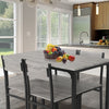 Modern Dining Table 4 Chairs Set Metal Frame Kitchen Home Bar Bistro Grey/Brown