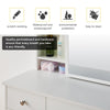 Modern Dressing Table Makeup Desk Sliding Mirror Shelf Stool 5 Drawers White