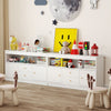 Multifunctional Display Cabinet Toy Storage Organizer w/2 Drawers-White