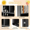 Storage Cube Wooden Bookcase 2 Tier Open Display Shelf Storage Cabinet-Grey