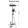 Bathroom Thermostatic Mixer Shower Set Square Black Twin Head Exposed Valve New