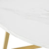 Modern Round Dining Table Coffee Table Marble Effect Table-top with Gold Frame