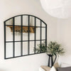 Rectangle Shape Arched Window Mirror Durable Metal Frame Wall Mounted Home Decor