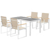 5 Piece Outdoor Dining Set, Garden Furniture Set with Tempered Glass Table Top
