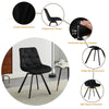 2xBlack Swivel Dining Chairs Velvet Padded Seat Dining Room Kitchen