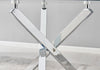 Selina Chrome Round Square Leg Glass Dining Table