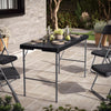 Rattan Effect Metal Folding 4ft Table & 4 Chairs Outdoor Indoor Furniture Dining
