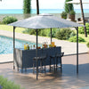 3-Piece Patio Bar Set 245 x 245 cm Double-Tier Grill Gazebo-Grey