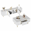 Modern High-gloss TV Cabinet TV Stand and Coffee Table Set for Living Room,White