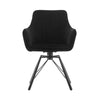 2x Black 360° Swivel Dining Chairs Velvet Padded Seat Dining Room Chair Modern