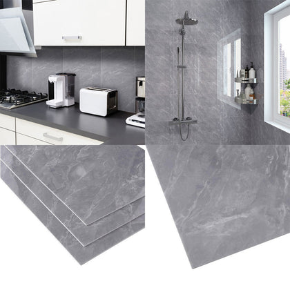 10 Pack Self-Adhesive Marble Tiles Sticker Stick On Wall Floor Kitchen Bathroom