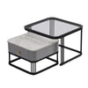 Nesting Coffee Table Side Table with Drawer High-Gloss Tabletop Square Set of 2