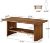 Solid Wood Coffee Table for Living Room, 47.24" Rectangle Center Table for Home