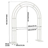2.6m Free Standing Circular Arch Flower Stand 3 Poles Moon Door Archway Backdrop