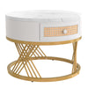 Set of 2 Round Nesting Coffee Table Side Table with 1 Drawer for Living Room