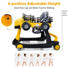 4-in-1 Baby Walker Height Adjustable Folding Activity Infant Walker W/Music
