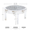 FATIVO Large Round Mirrored Coffee Table Beveled Bling Crushed Diamond End Table