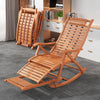BambooWood Deck Rocking Chair Patio Garden Outdoor Sun Lounger Reclining Day Bed