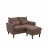 2 Seater faux leather/Linen Fabric Love Seat Sofa Armchair with Footstool Couch